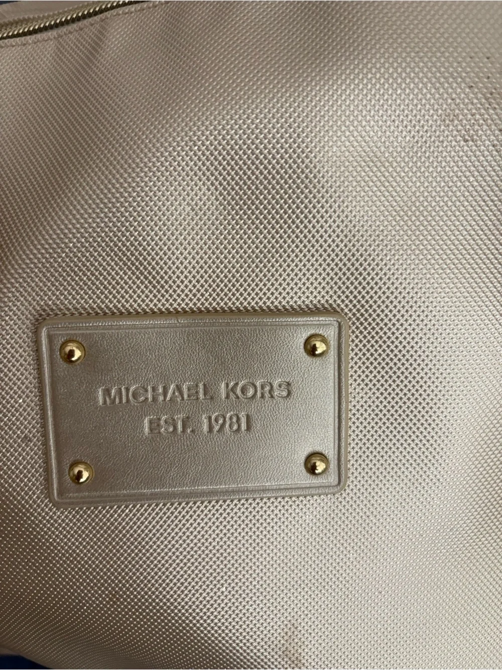 Michael Kors Cream Satchel with Gold Hardware